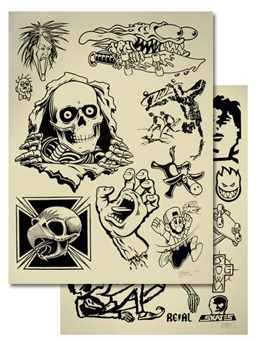 Graphic Design College on Giant Serve Up Old School Skate Graphics As Tattoo Flash Classic